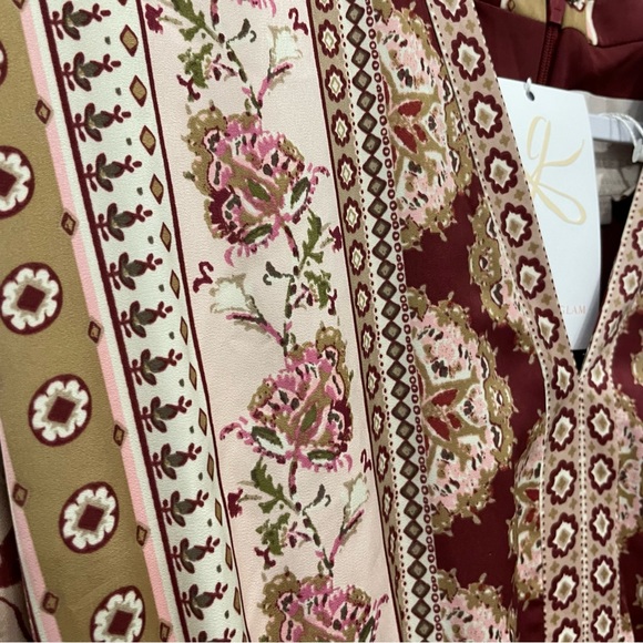 Gal Meets Glam Nwt Liza Print Charmeuse Dress 2P - Picture 7 of 13